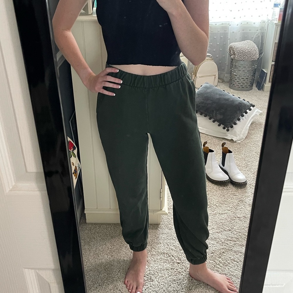 Dark Green Brandy Melville Rosa Sweatpants